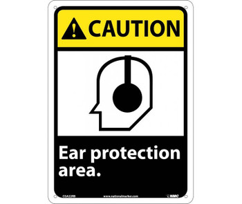 Caution: Ear Protection Area - 14X10 - Rigid Plastic - CGA22RB