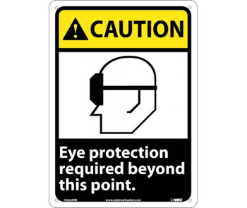 Caution: Eye Protection Required Beyond This Point - 14X10 - Rigid Plastic - CGA26RB