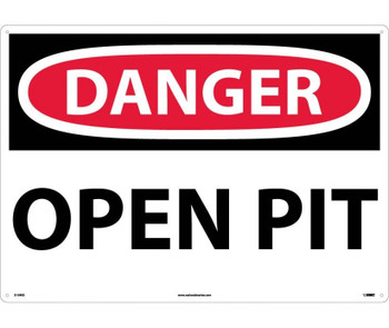 Danger: Open Pit - 20X28 - Rigid Plastic - D109RD