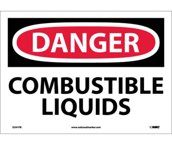 Danger: Combustible Liquids - 10X14 - PS Vinyl - D241PB