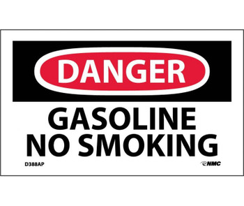 Danger: Gasoline No Smoking - 3X5 - PS Vinyl - Pack of 5 - D388AP