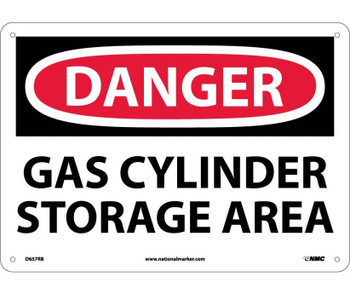 Danger: Gas Cylinder Storage Area - 10X14 - Rigid Plastic - D657RB