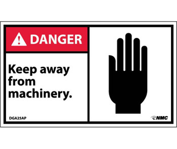 Danger: Keep Away From Machinery (Graphic) - 3X5 - PS Vinyl - Pack of 5 - DGA25AP