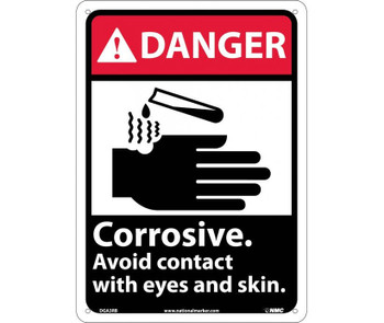Danger: Corrosive Avoid Contact With Eyes And Skin (W/Graphic) - 14X10 - Rigid Plastic - DGA3RB