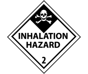 Dot Shipping Label - Inhalation Hazard 2 - 4X4 - PS Vinyl - 500/Roll - DL105ALV