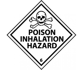Dot Shipping Label - Poison Inhalation Hazard 6 - 4X4 - PS Vinyl - 500/Roll - DL125ALV