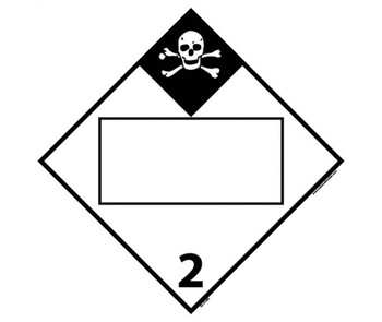 Placard - Inhalation Hazard 2 - Blank - 10.75X10.75 - Rigid Plastic - DL151BR