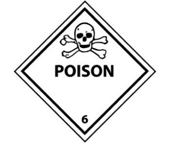 Dot Shipping Label - Poison 6 - 4X4 - PS Vinyl - 500/Roll - DL159ALV