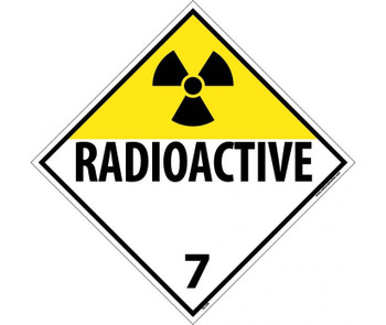 Placard - Radioactive 7 - 10 3/4X10 3/4 - Rigid Plastic - DL16R