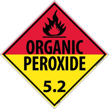 Placard - Blank Organic Peroxide 5.2 - 10 3/4 X 10 3/4 - Rigid Plastic - DL18BR