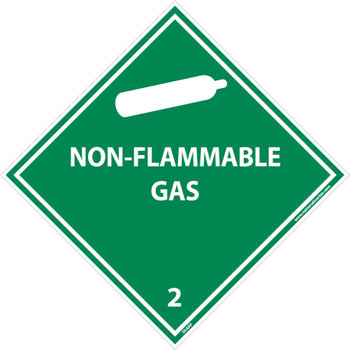 Dot Shipping Label - Non-Flammable Gas 2 - 4X4 - PS Vinyl - DL6AP