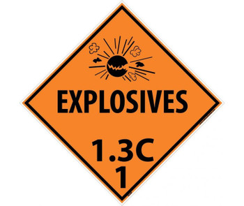 Placard - Explosives 1.3C 1 - 10.75X10.75 - PS Vinyl - DL92P