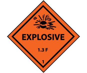 Dot Shipping Label - Explosive 1.3F - 1 - 4X4 - PS Vinyl - 500/Roll - DL96ALV