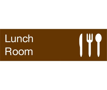 Engraved - Lunch Room (Graphic) - 3X10 Brown - 2 Ply Plastic - EN13BN