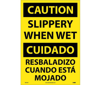 Caution: Slippery When Wet (Bilingual) - 20X14 - PS Vinyl - ESC57PC