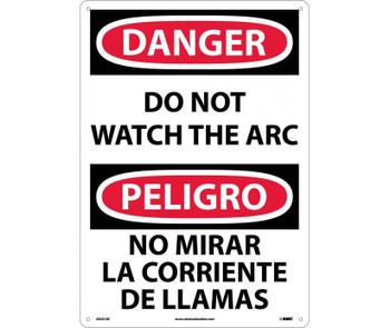 Danger: Do Not Watch The Arc (Bilingual) - 20X14 - Rigid Plastic - ESD31RC