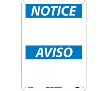 Notice Aviso Blank - Bilingual - 14X10 - .040 Alum - ESN1AB