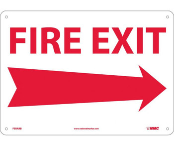 Fire Exit (With Right Arrow) - 10X14 - Rigid Plastic - FERARB