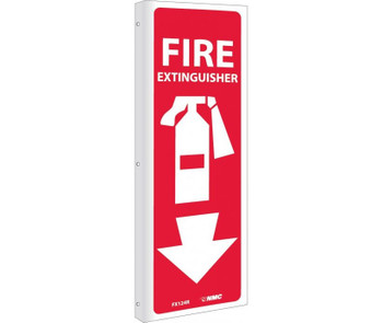 Fire Extinguisher (Vertical) - (Dbl Faced Flanged) - 12X4 - Rigid Plastic - FX124R