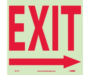 Exit (With Right Arrow) - 10X10 - PS Glow - GL17P