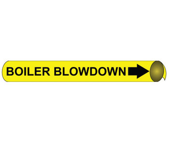 Pipemarker Strap-On - Boiler Blowdown B/Y - Fits Over 10" Pipe - H4007