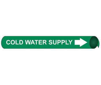 Pipemarker Strap-On - Cold Water Supply W/G - Fits Over 10" Pipe - H4021