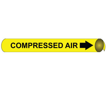 Pipemarker Strap-On - Compressed Air B/Y - Fits Over 10" Pipe - H4023