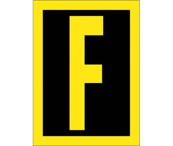 Letter - F - 1.5 High Visibility Yellow Black - PS Vinyl - HIL15F