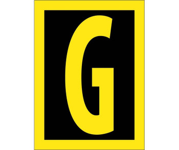 Letter - G - 1.5 High Visibility Yellow Black - PS Vinyl - HIL15G