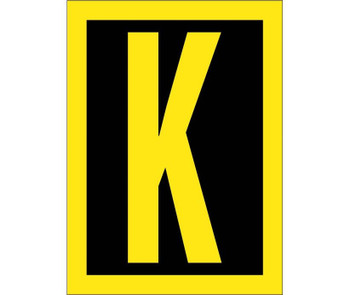 Letter - K - 1.5 High Visibility Yellow Black - PS Vinyl - HIL15K