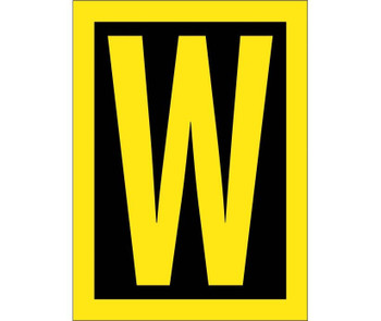 Letter - W - 1.5 High Visibility Yellow Black - PS Vinyl - HIL15W