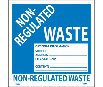 Labels - Non-Hazardous Waste - 6X6 - PS Vinyl - Pack of 25 - HW5W