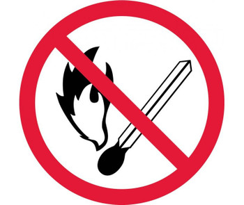 Label - Graphic For No Fire Or Open Flame - 4In Dia - PS Vinyl - ISO420AP