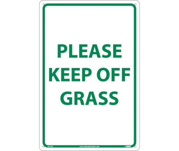 Please Keep Off Grass - Green On White - 18X12 - .040 Alum - M105G