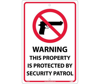 Warning This Property Is Protected By Security Patrol - Graphic - 18X12 - Rigid Plastic - M119R