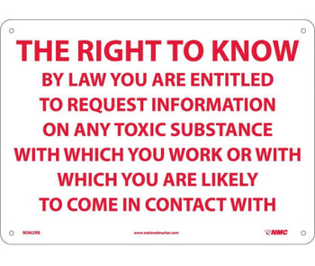 The Right To Know By Law You Are Entitled.. - 10X14 - Rigid Plastic - M362RB