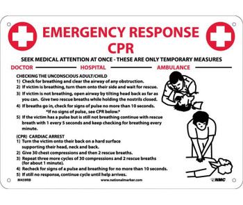 Cpr Emergency Response 10X14 Rigid Plastic