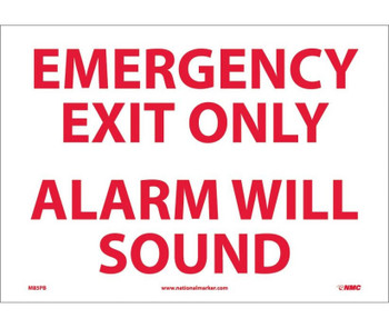 Emergency Exit Only Alarm Will Sound - 10X14 - PS Vinyl - M85PB