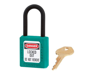 Padlock - Dielectric - Teal - 1 1/2"W 1 3/4"H Body - 1 1/2" Shackle Clearance - MP406T