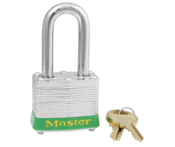 Padlock - Laminated - Green - 1 1/2" Shackle - MPLG