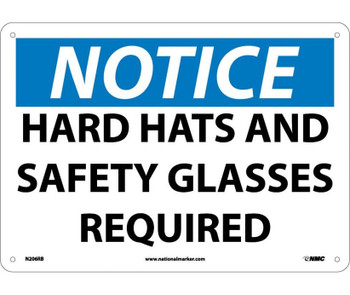 Notice Hard Hat And Safety Glasses Required 10X14 Rigid Plastic Notice Hard Hat And Safety Glasses Required 10X14 Rigid Plastic