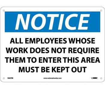 Notice: All Employees Whose Work Does Not Require.. - 10X14 - Rigid Plastic - N207RB