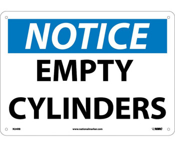 Notice: Empty Cylinders - 10X14 - Rigid Plastic - N24RB