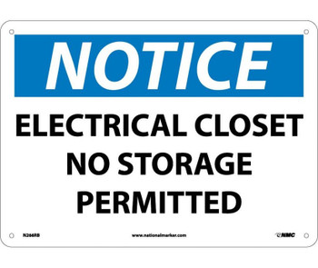 Notice: Electrical Closet No Storage Permitted - 10X14 - Rigid Plastic - N266RB