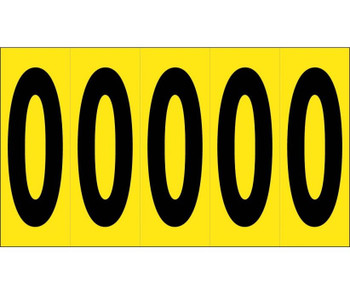 Number Card - 4" 0 (5 Numbers/Card) - PS Cloth - NPS70