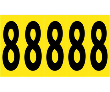 Number Card - 4" 8 (5 Numbers/Card) - PS Cloth - NPS78