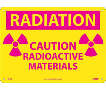 Radiation Caution Radioactive Materials (Graphic) - 10X14 - Rigid Plastic - R26RB