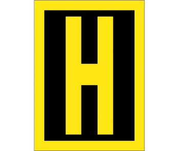 Letter - H - 1.5 Reflective Yellow Black - PS Vinyl - RL15H