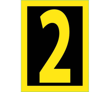 Number - 2 - 1.5 Reflective Yellow Black - PS Vinyl - RN152