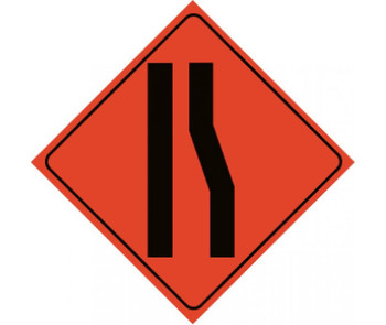 Traffic - Merge Left Symbol - 48X48 - Roll Up Sign - Reflective Vinyl Material - RUR11